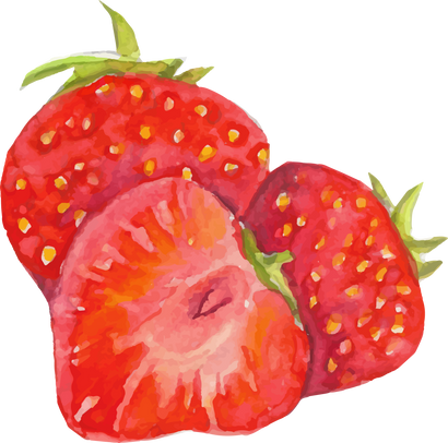 Watercolor Strawberries Illustration